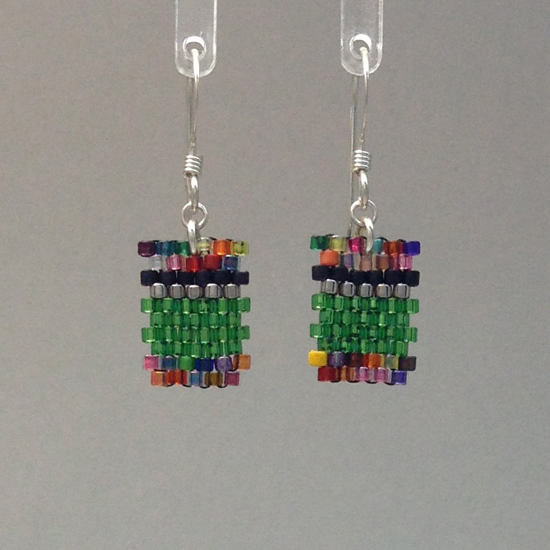 Short Confetti Green Earring